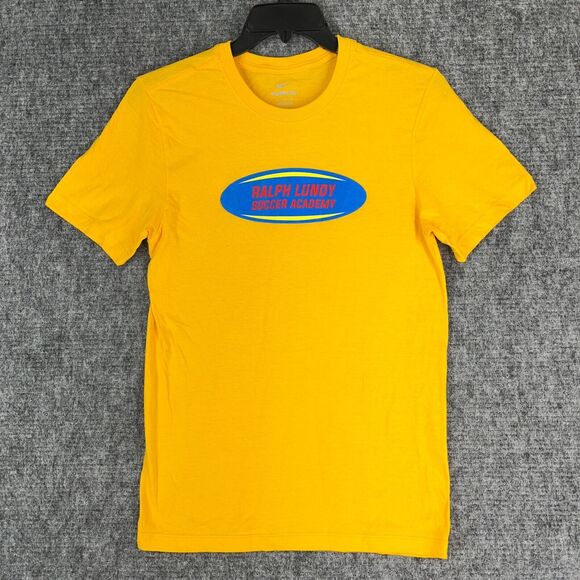 NIKE Shirt‎ Mens Small Soccer Ralph Lundy Basic Casual Short-sleeve Tee Yellow - Picture 2 of 9